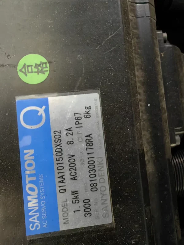 Q1AA10150DXS20 Sanyo servo motor in good condition, fully functional, with a three-month warranty