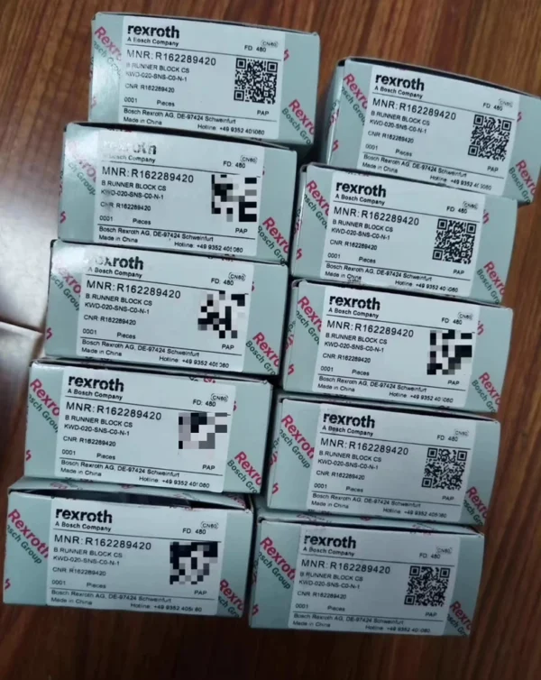 Rexroth R162289420 Ball Carriage KWD-020-SNS-C0-N-1 Ball Slide, SNS, Size 20, CS Steel, Standard Precision, No Preload, Without Ball Chain