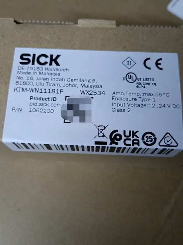 New SICK sensor KTM-WN11181P, original authentic from Malaysia, model DE-79183, operating voltage 12-24V DC, temperature control 55 degrees, industrial protection class, in stock. Need to contact!