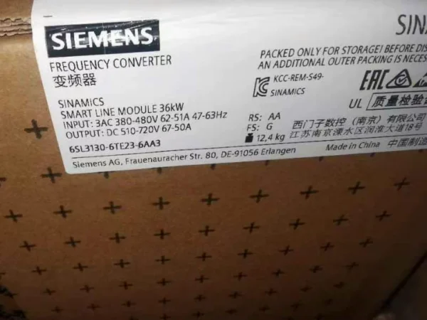 6SL3130-6TE23-6AA3
Siemens 36Kw pow...