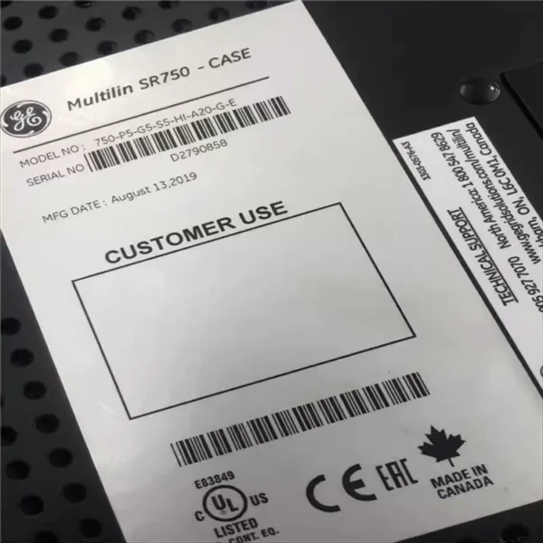 750-P5-G5-S5-HI-A20-G-E Brand New Original GE SR750-CASE Universal Protection Controller, No Packaging, Unused, Actual Item Photographed, One Unit In Stock