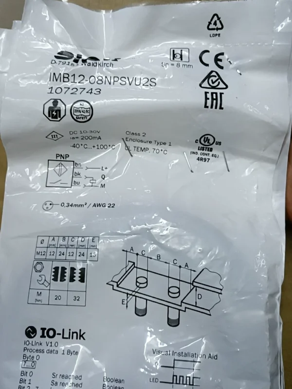 SICK proximity sensor IMB12-08NPSVU2S, order number 1072743, brand new original, 67 in stock, need to contact!