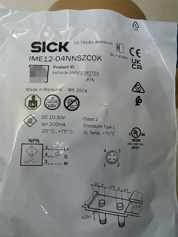 New SICK proximity switch IME12-04NNSZC0K, order number 1040755, Made in Malaysia, In stock, 60, Need to contact!