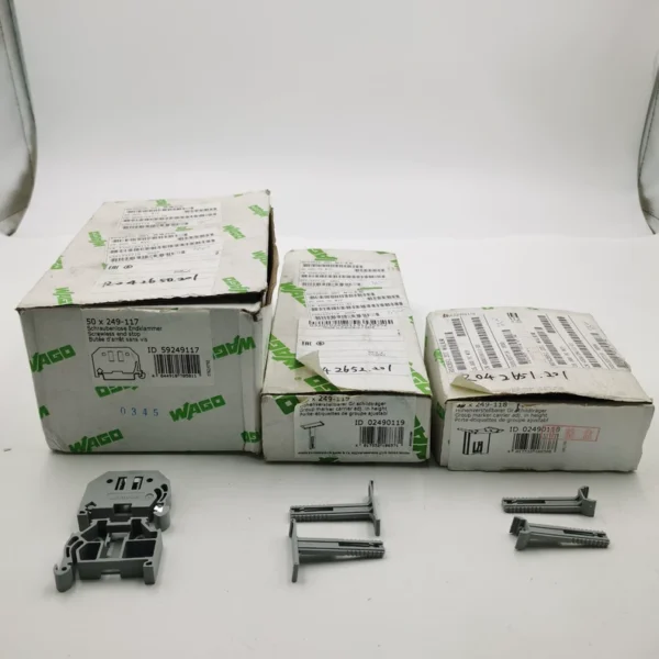 249-117 249-118 249-119 2002-1201 2002-1207 2002-407 2002-408 2002-409 790-108 790-112 790-115 790-116 2004-1201 2004-1207 Brand new original WAGO terminal blocks, brackets, end caps. Only genuine products. Contact me for a quote if needed. There are also 228 Phoenix label holders, priced at 1.8 yuan each.