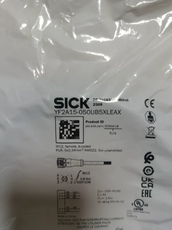 SICK cable YF2A15-050UB5XLEAX with order number 2095618, 70 pieces needed, please contact!
