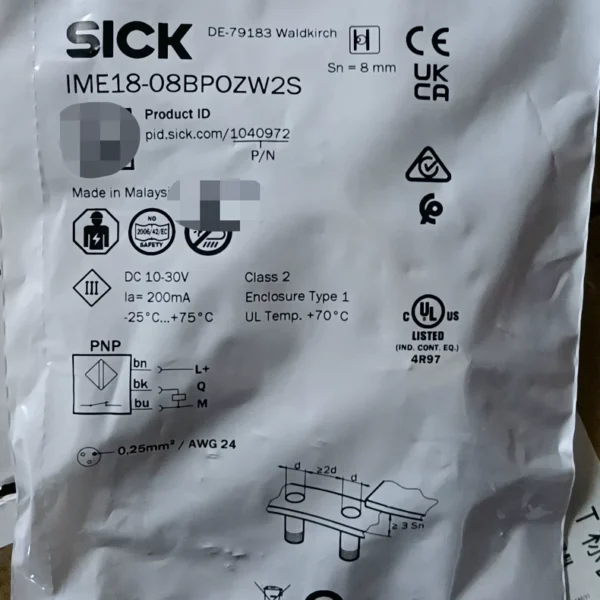 SICK proximity switch IME18-08BPOZW2S Made in Malaysia Order number 1040972 Brand new In stock 69 Need to contact!