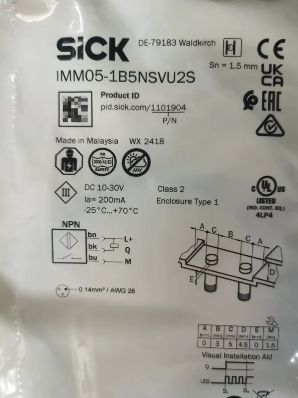 New SICK IMM05-1B5NSVU2S proximity sensor, order number 1101904, quantity 10 pieces