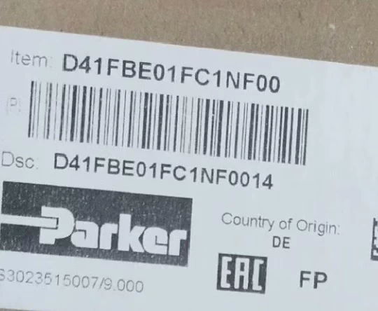 D41FBE01FC1NF00 Parker proportional valve, brand new original genuine product! If you want it, you can contact me at any time.