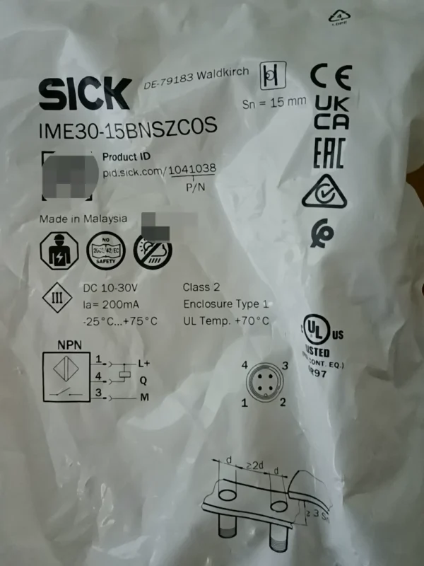 New SICK proximity switch IME30-15BNSZCOS, made in Malaysia, order number 1041038, brand new original authentic product, stock 41, need to contact!