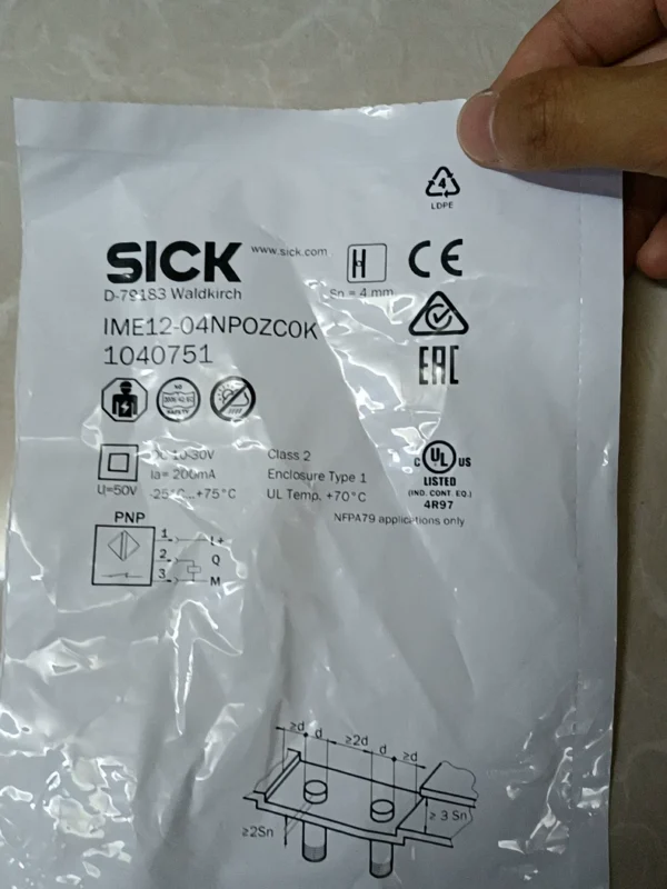 Brand new SICK IME12-04NPOZCOK proximity switch, order number 1040751, in stock 1 piece, need to contact!
