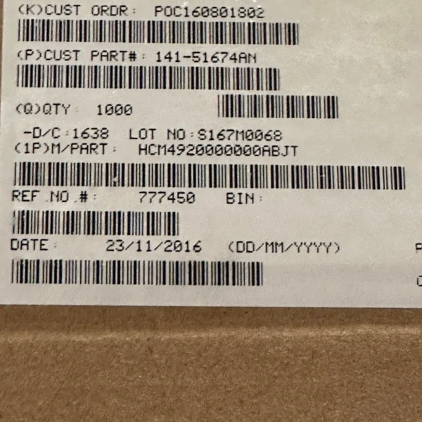 Original crystal oscillator: HCM4920.000MABJ-UT: two reels packed together for 240 yuan