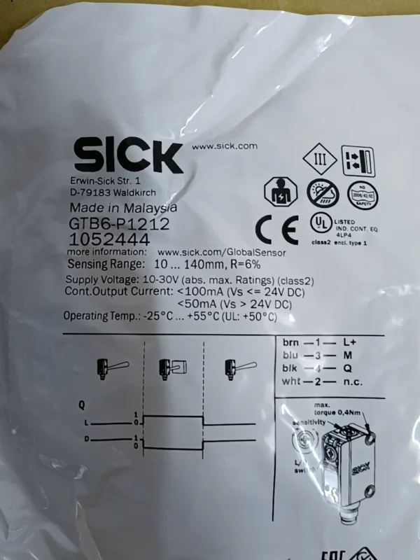 New SICK GTB6-P1212 photoelectric sensor, order number 1052444, 40 units in stock, need to contact!