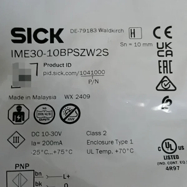 SICK IME30-10BPSZW2S Proximity Switch, Made in Malaysia, Order Number 1041000, In Stock, 69, Need to Contact!