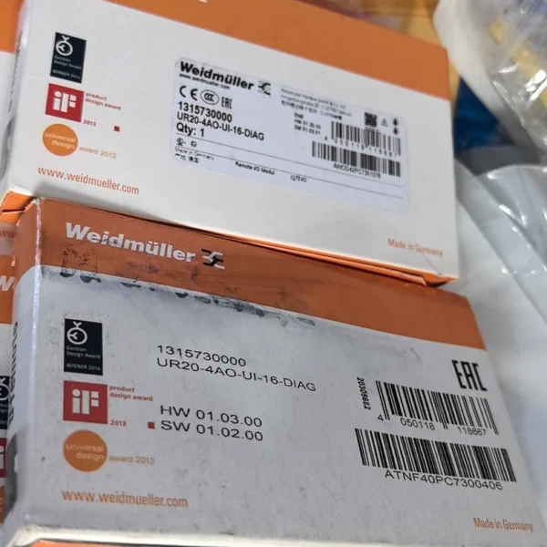 German Weidmüller Remote IO Model 1315730000 UR20-4AO-UI-16-DIAG Brand New Unused 4 pcs
