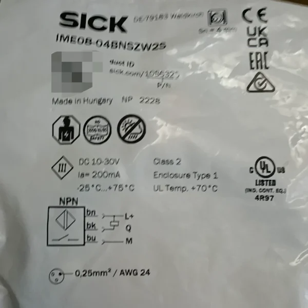 New SICK IME08-04BNSZW2S proximity switch, original from Hungary, order number 1086323, 13 in stock, contact needed!