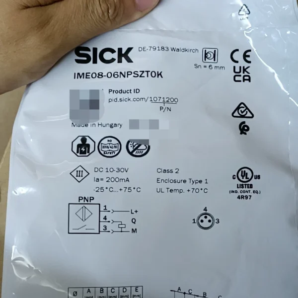 Brand new SICK IME08-06NPSZT0K proximity sensor, made in Hungary, order number 1071200, 5 in stock, need to contact!