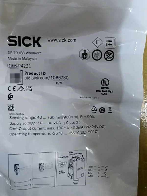 New SICK photoelectric sensor GTE6-P4231, order number 1065730, in stock 116, need to contact!