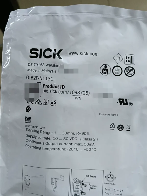 SICK Photoelectric Sensor GTB2F-N1131 Made in Malaysia Order Number 1093725 Brand New Original Authentic In Stock 3 Need to Contact!