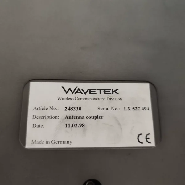 Original German WAVETEK 248330 Antenna Coupler | Model 248330, Serial Number LX527494, suitable for various test instruments. The appearance condition is as shown in the picture, no guarantee on functionality! Direct