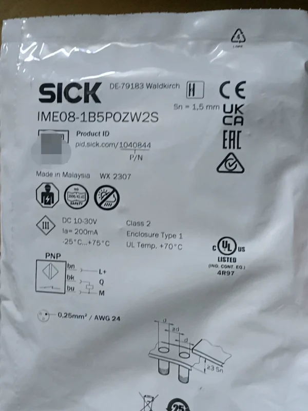 O1CN01xLutJi2CT9Kl3k0mJ_4611686018427382250-0-fleamarket.jpg_790x10000Q90.jpg_.webp German SICK proximity switch, model IME08-1B5POZW2S, order number 1040844, 5 units in stock, need to contact!