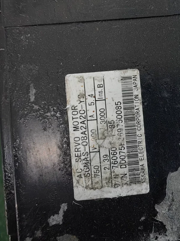 Yaskawa servo motor SGMAS-08A2A2C-Y2, used, disassembled, fully functional, 3-month warranty