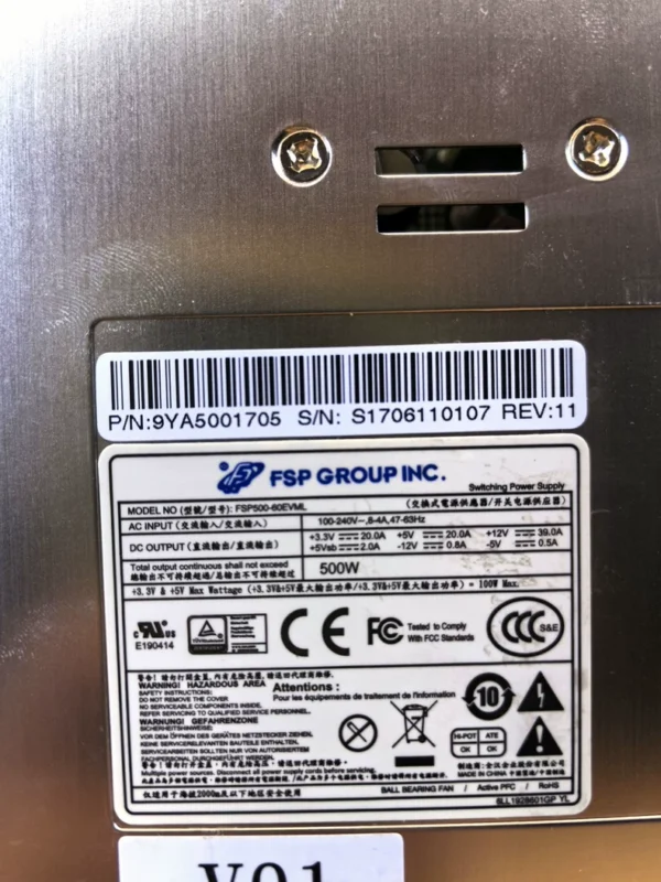 FSP Power Supply FSP500-60EVML Power Supply 500W Hot Swap In Stock