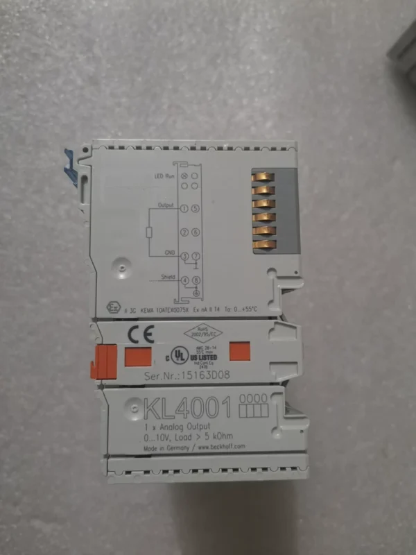 Used BECKHOFF KL4001 disassembled, 2016 stock, good condition, fully functional, 24 units available