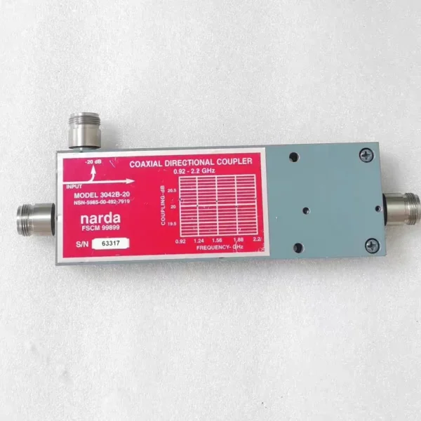 narda 3042B-20 0.92-2.2GHz 20dB RF N-type High Power Coaxial Directional Coupler, Brand New in Stock Never Used