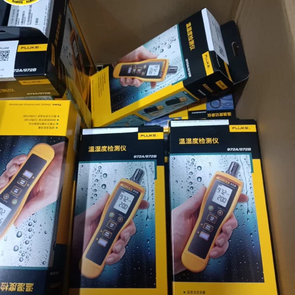 Fluke 972A/972B/972ES Temperature and Humidity Meter New Product Launch Temperature and humidity are two crucial testing items for indoor air comfort and environmental testing. The Fluke 972 series temperature and humidity meters can quickly and conveniently obtain accurate humidity and temperature data. The streamlined industrial design is easy to hold, the simplified operation buttons require no more complicated operations, and the selected high-precision sensors ensure reliable data. For equipment maintenance and engineering technicians, HVAC service contractors, R&D and production personnel, and experts engaged in indoor air quality (IAQ) assessment, the Fluke 972 series is an indispensable environmental monitoring tool. A large number of new products are in stock
