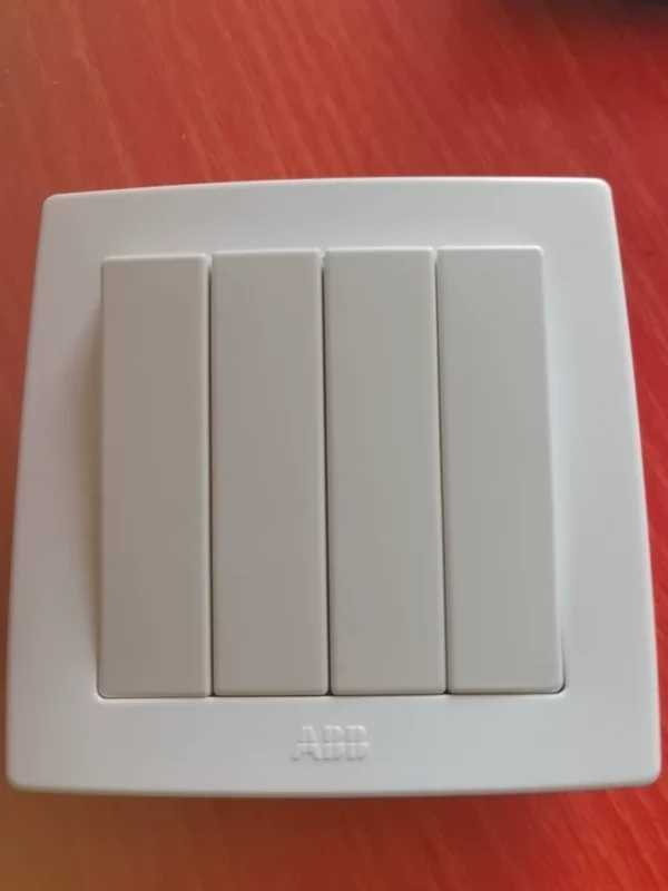 New ABB Deyun Series 3-Gang Single Pole White 10AX 432 pcs3-Gang Single Pole White 16AX 240 pcs3-Gang Single Pole Silver 10AX 60 pcs3-Gang Single Pole Silver 16AX 120 pcs4-Gang Single Pole White 16AX 10 pcs4-Gang Single Pole Silver 16AX 140 pcs1-Gang Single Pole White 10AX 260 pcs1-Gang Single Pole White 16AX 206 pcs1-Gang Double Pole White 16AX 30 pcs1-Gang Double Pole Silver 10AX 64 pcs