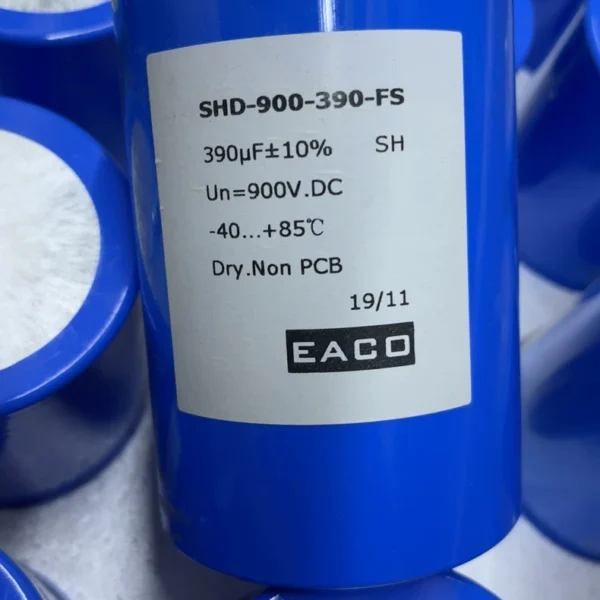 New EACO Capacitor Power Frequency Sine Wave AC Filter Capacitor Brand New Original Authentic, Model SHD-900-390-FS, Capacity 390μF, Voltage 900VDC. Dry Type Non-PCB Design, Operating Temperature Range -40 to +85 Degrees. Dimensions: Diameter 86mm x Height 135mm. Stock 64 Pieces, Inspection Supported, Contact Anytime if There Are Issues. If Interested, Click "I Want" to Chat Privately with Me~