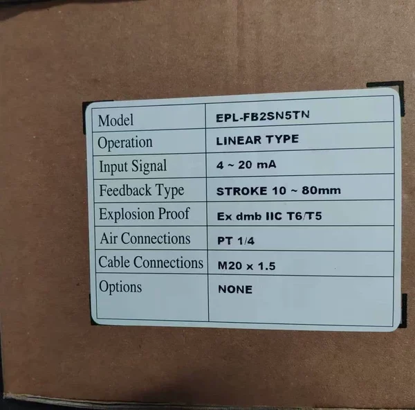 PG Valve Positioner EPL-DB2SN5TN Brand New Original with Packaging