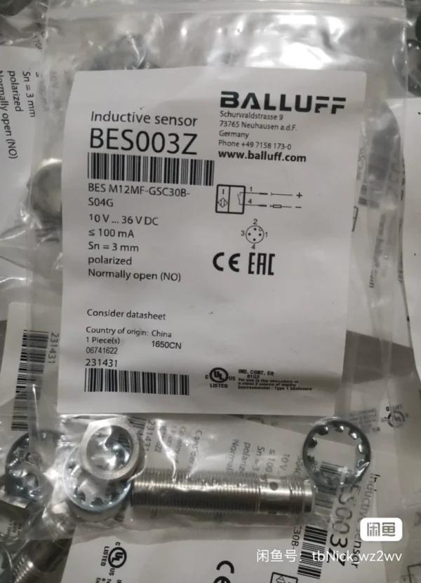 BALLUFF BES003Z BES M12MF-GSC30B-S04G Brand New Original Authentic Product