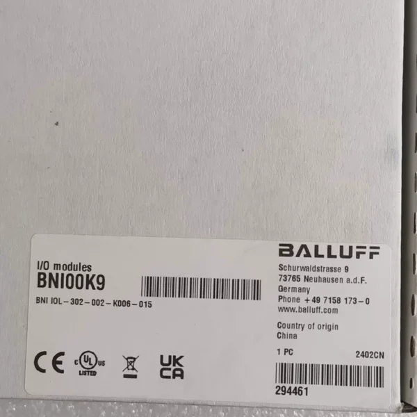 Brand new original BALLUFF BNI00K9 BNI IOL-302-002-K006-015 unopened, not the actual price, please private message to negotiate if interested
