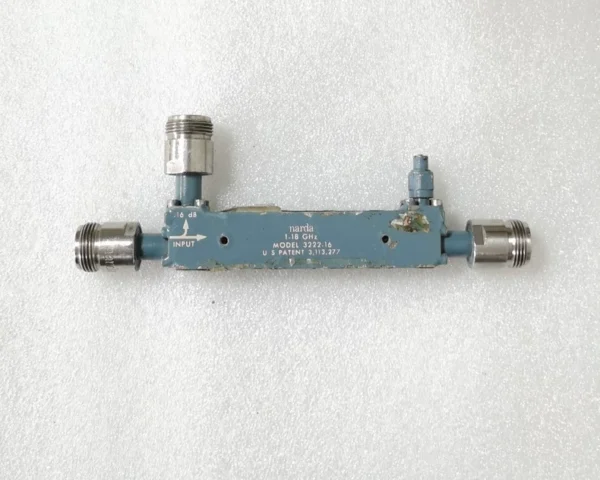 narda 3222-16 1-18GHz 16dB RF Coaxial Directional Coupler, in not very good condition, sold cheaply, please make sure before purchasing