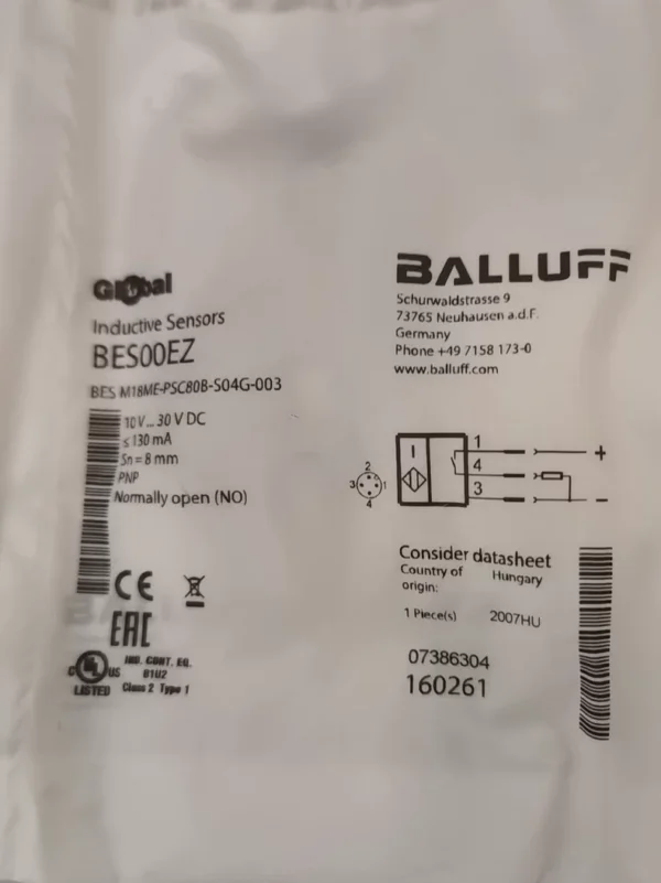 Brand new original BALLUFF BES00EZ BES M18ME-PSC80B-S04G-003, made in Germany, quality guaranteed. Not the actual price, if you like it, private message to negotiate the price~ Brand: BALLUFF Condition: Brand new Interested friends, come and contact me!