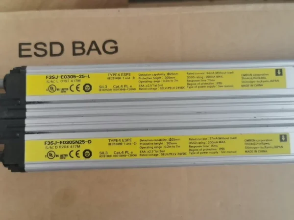 Omron Safety Light Curtain F3SJ-E0305N25-DF3SJ-E0305-25-L New Condition, Functionality Guaranteed. Cable Length 3 Meters