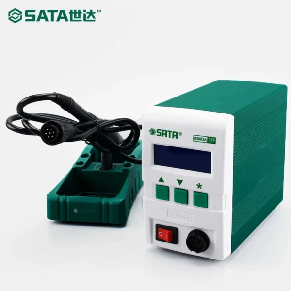SATA Tools Industrial Grade Intelligent Lead-Free Digital Display Soldering Station Electric Soldering Iron 2-in-1 Universal Model 02003