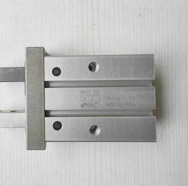 SMC Finger Cylinder Model MHZ2-20D with Good Functionality, In Stock: 14 with Laser Marking, 6 with Sticker Label, Self-tested No Air Leakage, No Jamming, Price is Unit Price, Actual Item Photographed, About 80% New