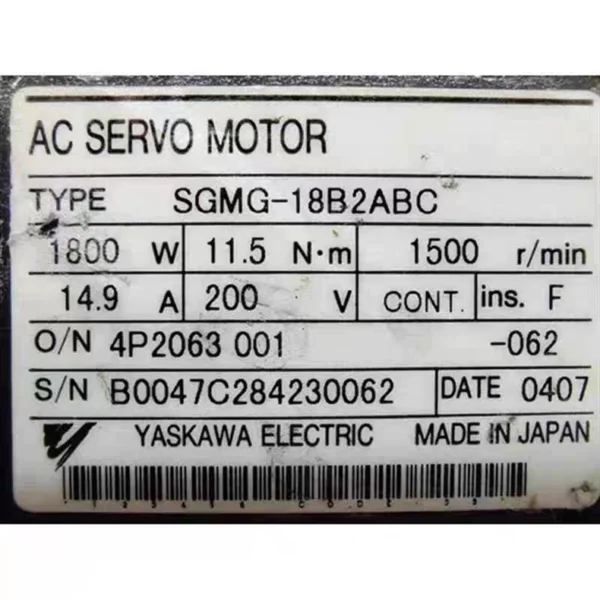 SGMG18B2ABCSGMG20A2A13A2ABC44A2ABB Servo Motor 1-Year Warranty