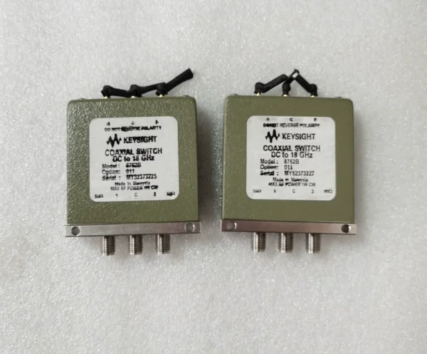 KEYSIGHT 8762B 5V 18GHz 1W SMA SPDT RF Microwave Coaxial Switch. The font is a bit blurred because it was packaged with tape and the weather was too hot.
