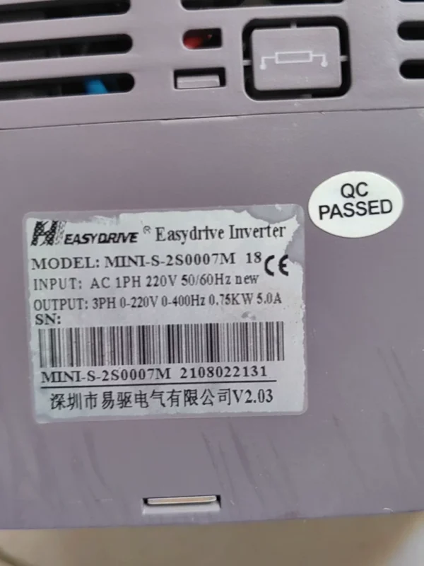 Yiqu Inverter MINI-S-2S0007M 18220V 0.75KW Used, Fully Functional. 2 pieces