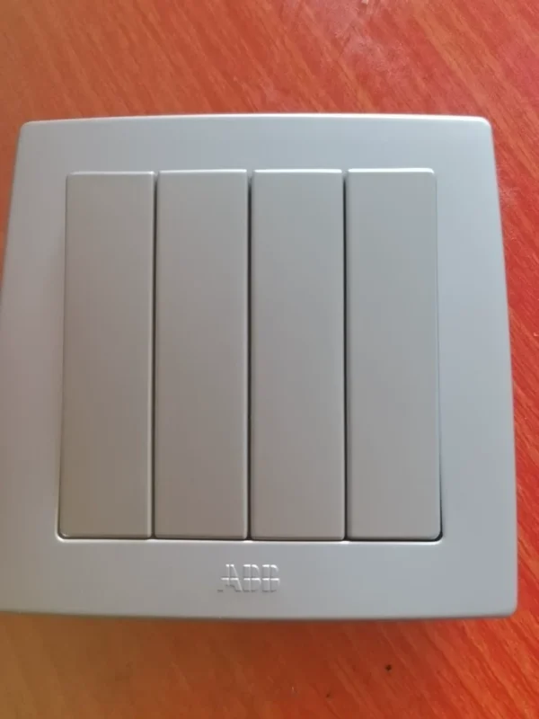 New ABB Deyun Series 3-Gang Single Pole White 10AX 432 pcs3-Gang Single Pole White 16AX 240 pcs3-Gang Single Pole Silver 10AX 60 pcs3-Gang Single Pole Silver 16AX 120 pcs4-Gang Single Pole White 16AX 10 pcs4-Gang Single Pole Silver 16AX 140 pcs1-Gang Single Pole White 10AX 260 pcs1-Gang Single Pole White 16AX 206 pcs1-Gang Double Pole White 16AX 30 pcs1-Gang Double Pole Silver 10AX 64 pcs