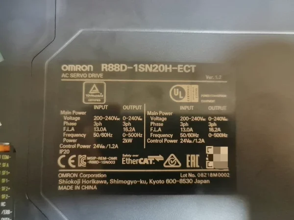 Brand New Unpackaged Omron Drives R88D-1SN20H-ECT Version 1.2 2KW 2 Units R88D-1SN15H-ECT Version 1.4 1.5KW 1 Unit R88D-1SN08H-ECT-06 Version 1.4 750W 1 Unit