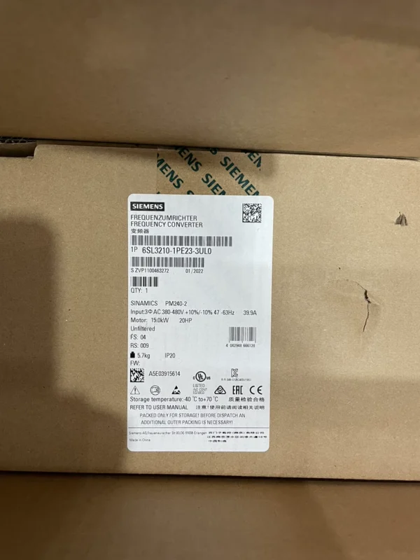 SIEMENS Frequency Converter 6SL3210-1PE23-3UL0