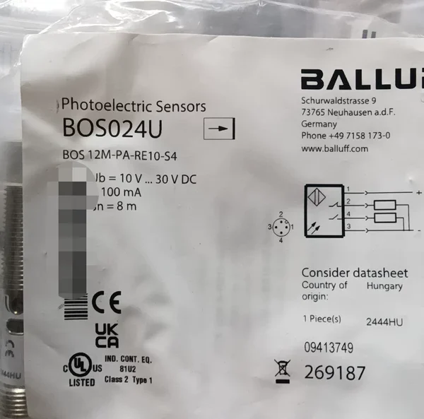 BALLUFF BOS 12M-PA-RE10-S4 BOS024U Sensor