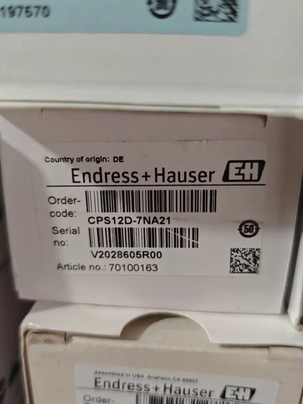 Endress+Hauser CPS12D-7NA21 pH Electrode