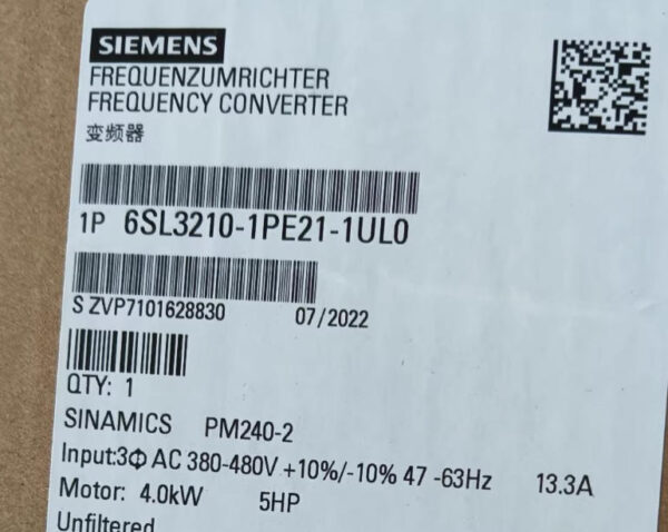 SIEMENS Frequency Converter 6SL3210-1PE21-1UL0