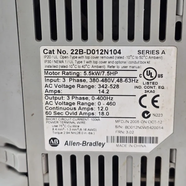 Allen-Bradley AC Drive 22B-D012N104