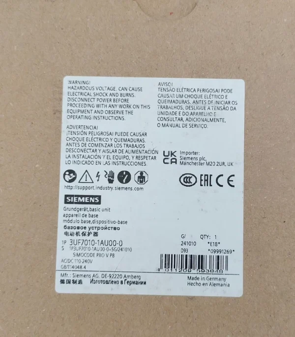 SIEMENS 3UF7010-1AU00-0 Relay Motor Control